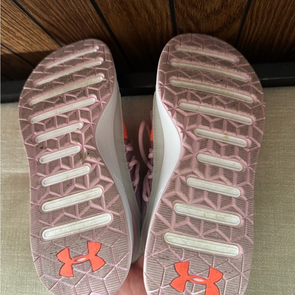 Under Armour Kids' Vibrant Orange and Lavender Sneakers - Picture 6 of 6